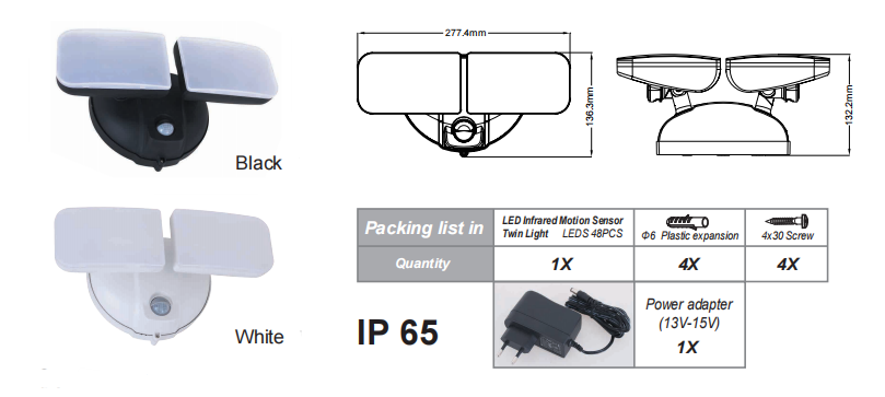 PD-2P-A LED İkili İşıq mənbəyi: Ağıllı gecə qəyyumunuz